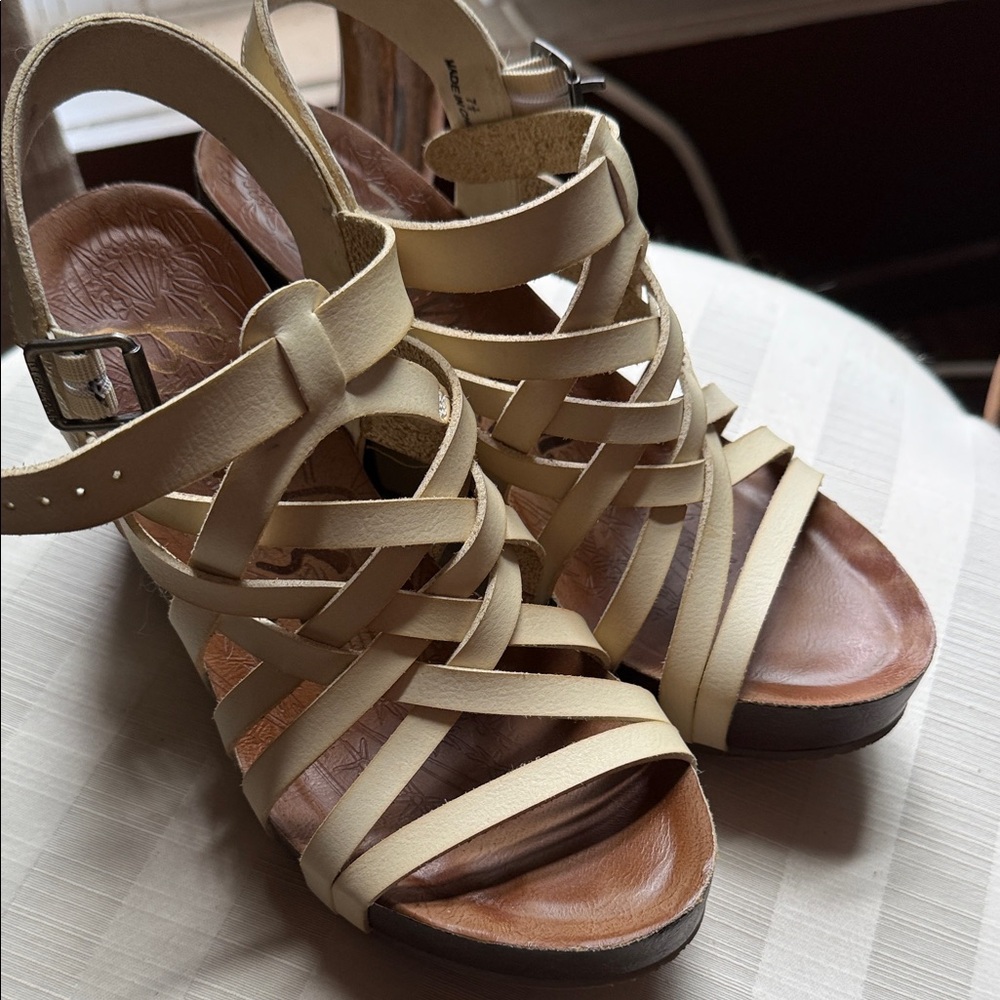 Blowfish Cream Strappy Sandals